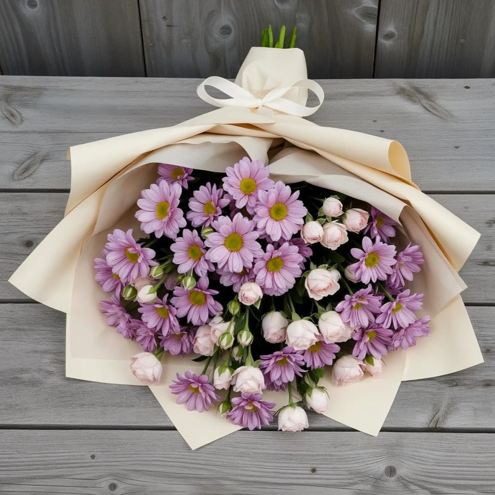 Букет цветов из: Розы и Хризантемы в Печоре