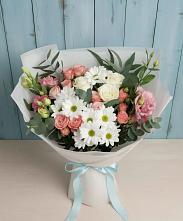Букет цветов из:  Розы, Лизиантусы и Хризантемы в Печоре