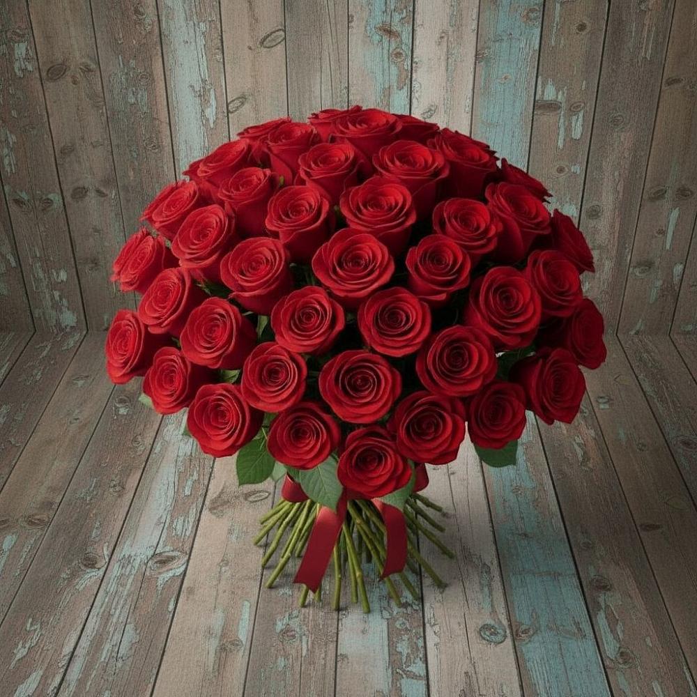 Букет 55 Красных роз Фридом в Печоре