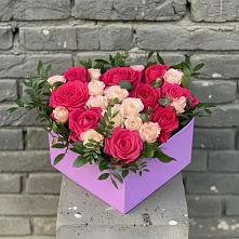 Цветочная композиция из Розы в коробке в Печоре