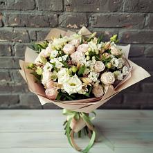 Букет цветов из:  Альстромерии, Розы и Хризантемы в Печоре
