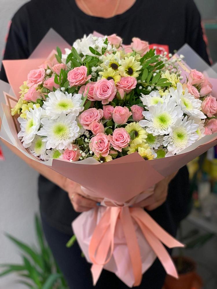 Букет цветов из: Розы и Хризантемы в Печоре