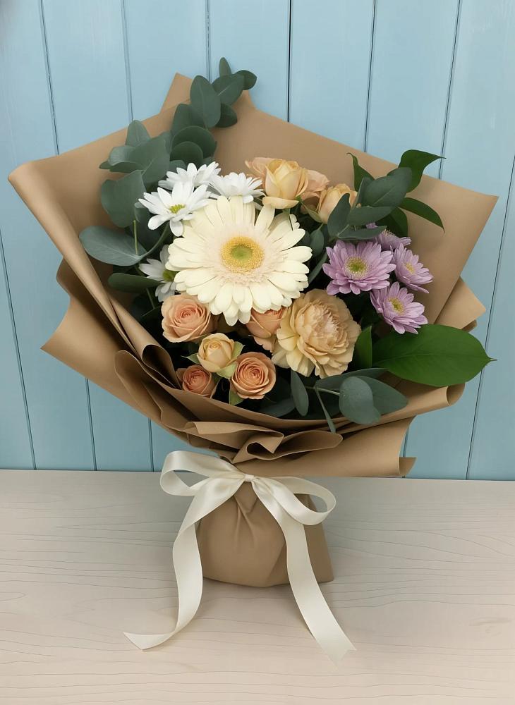 Букет цветов из: Герберы и Хризантемы в Печоре