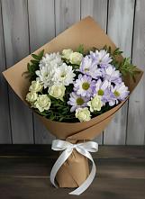 Букет цветов из:  Хризантемы и Розы в Печоре