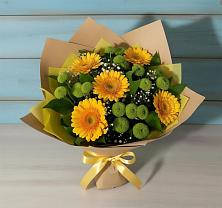 Букет цветов из:  Герберы и Хризантемы в Печоре