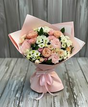 Букет цветов из:  Гвоздики, Розы и Хризантемы в Печоре