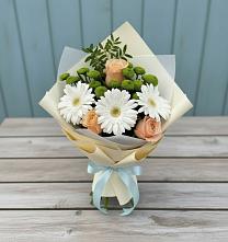 Букет цветов из:  Герберы, Розы и Хризантемы #REPLACE_PRED# Печоре