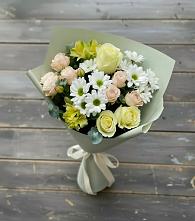 Букет цветов из:  Альстромерии, Розы и Хризантемы в Печоре