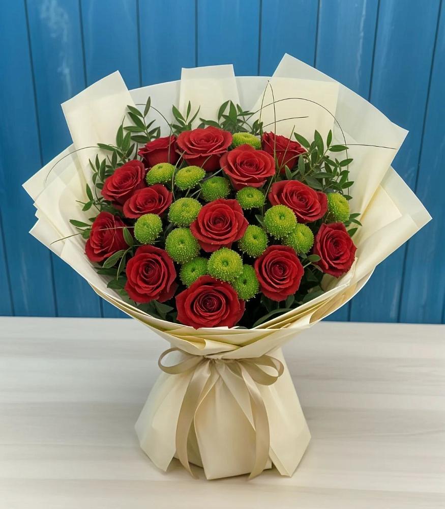 Букет цветов из: Розы и Хризантемы в Печоре